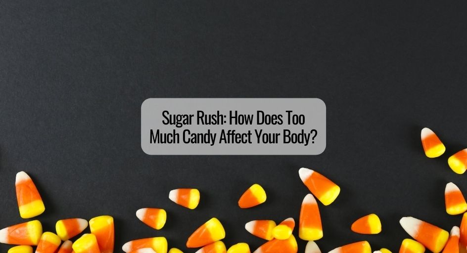 candy corn on a black background